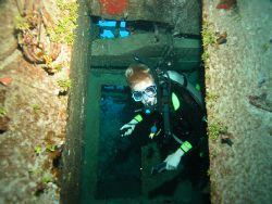 My son inside the H.M.S. Tibbett by Don Bricker 